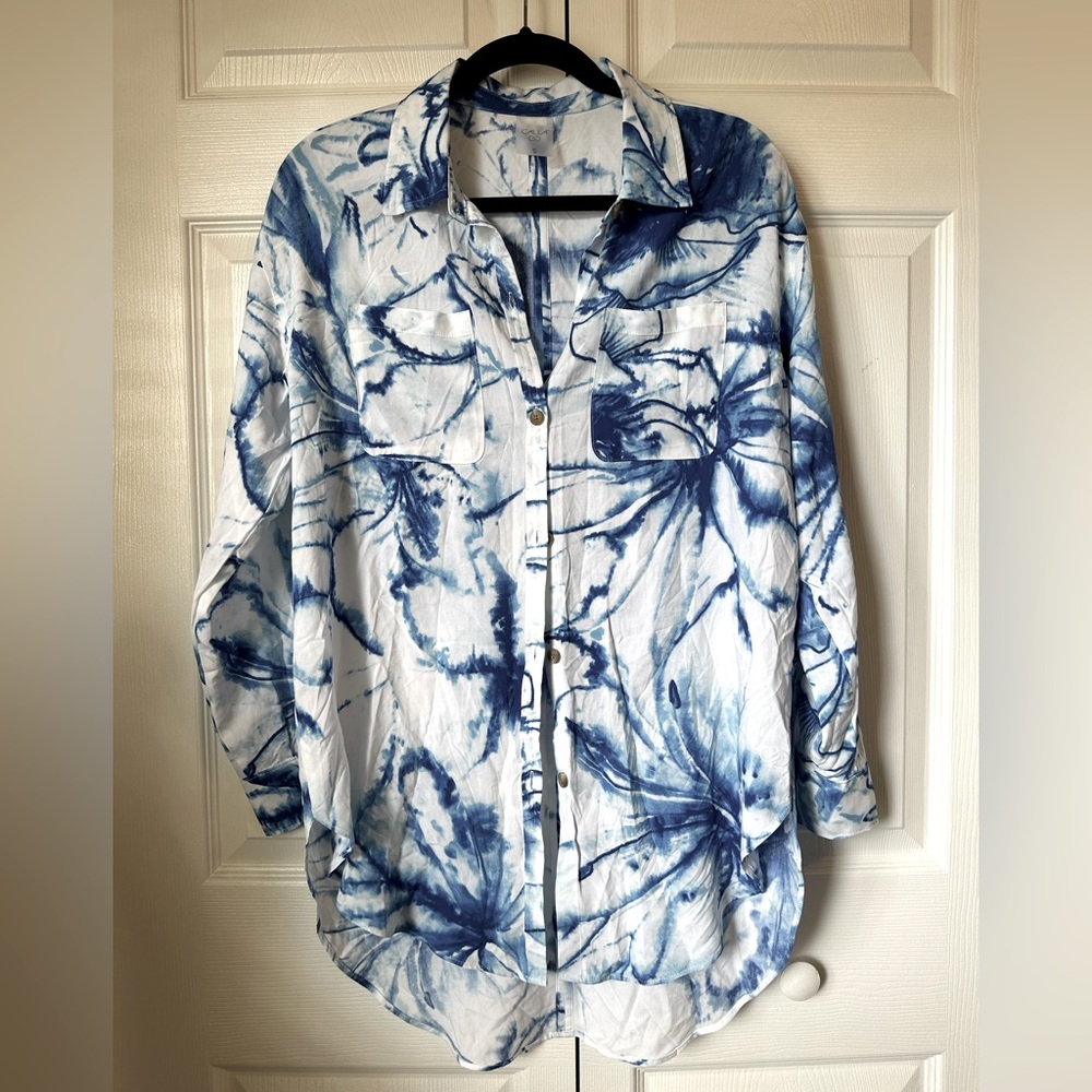 Blue Tie-Dye Women's Top